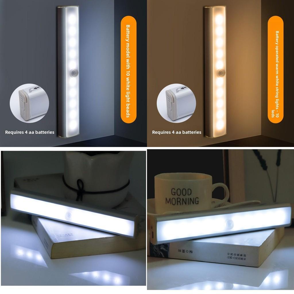 Led Motion Sensor Night Light Battery With Magnetic Strip For Corridor Bedroom