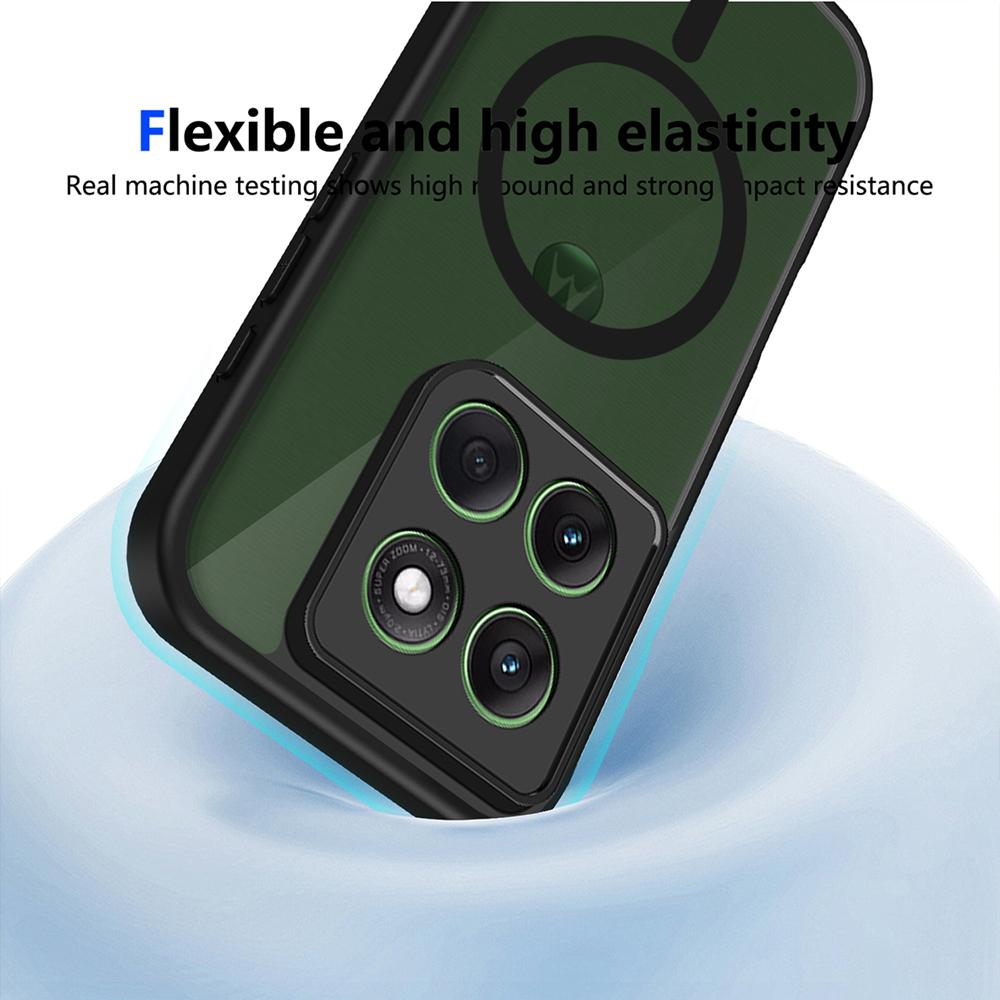 KEYSION Magnetic Phone Case for Motorola MOTO G86 5G G56 5G Matte Translucent Clear Shockproof Cover for MOTO G57 G67 G86 Power