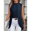 Sleeveless Women Loose Irregular Shirts Elegant Fashion Summer Blouse Solid Color Sweet Simple Office Long Tops Streetwear Casual Simple Clothing