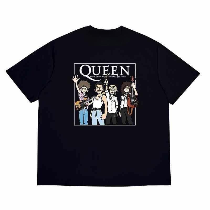Queen's Summer T-shirt for Both Men and Women, A Loose, Pure Cotton Short-sleeved British Rock Outfit