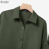 ZANZEA Women Elegant Long Sleeve Blouse and Trousers Casual Two Piece Suit Sets