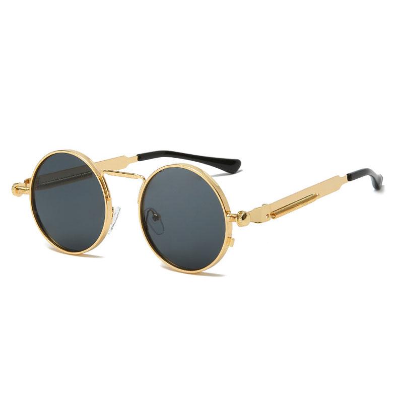 Classic New Punk Sunglasses Women Anti-Reflective Mirror Round Metal Sun Glasses Vintage Men Driving Glasses UV400