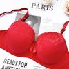 Sexy plus-size lace bra, thin cup gathering and adjusting upper support underwear
