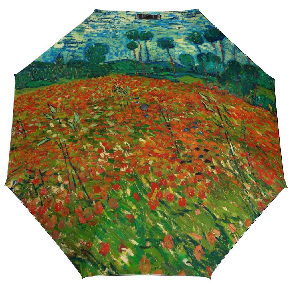 Vincent Van Gogh Paraply Landskapsmönster Sol Anti-UV Paraply Stark Mode Automatiskt Utomhus Målningsparaply
