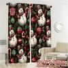 2D Flat Printing  JIT 2pcs   Curtains (Without Rod) Festive Frosty Modern Curtains Roller Blinds Durable Polyester Curtains