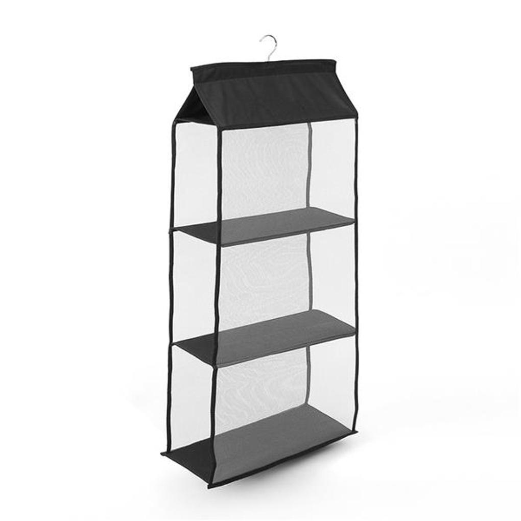 Simple hanging 3-compartment bag organizer storage hanger bag stand