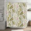 Floral Bath Shower Curtain Rustic Green Pink Print with Fresh Flowers for Bathroom Decoration Size72x84 inches (180cm x 213cm)