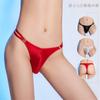 Sexy Bandage U Convex Pouch G-String  See Through Breathable Thong Underwear Underpants Male Lingerie Brief Hollow Out Unisex
