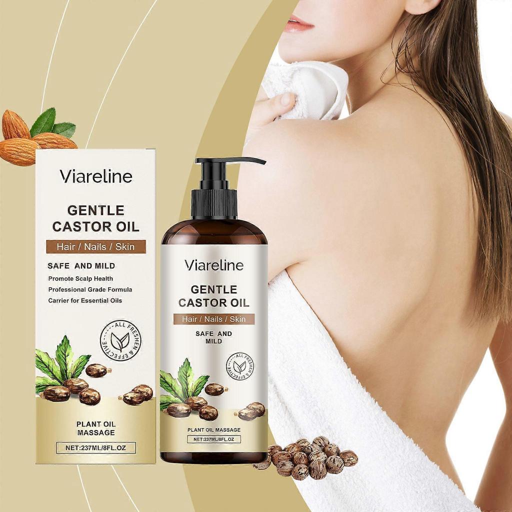 Limited time!!Viareline Castor Oil Care Essential Oil - Moisturizing And Softening For Whole Body Skin And Hair