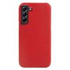 For Samsung Galaxy S21 FE 5G Litchi Texture Magnetic Case Genuine Cow Leather Coated PC Shockproof Phone Cover