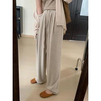 Korean Version of Loose Casual Pants Loose Drape Straight Elastic Waist Loose Long Pants