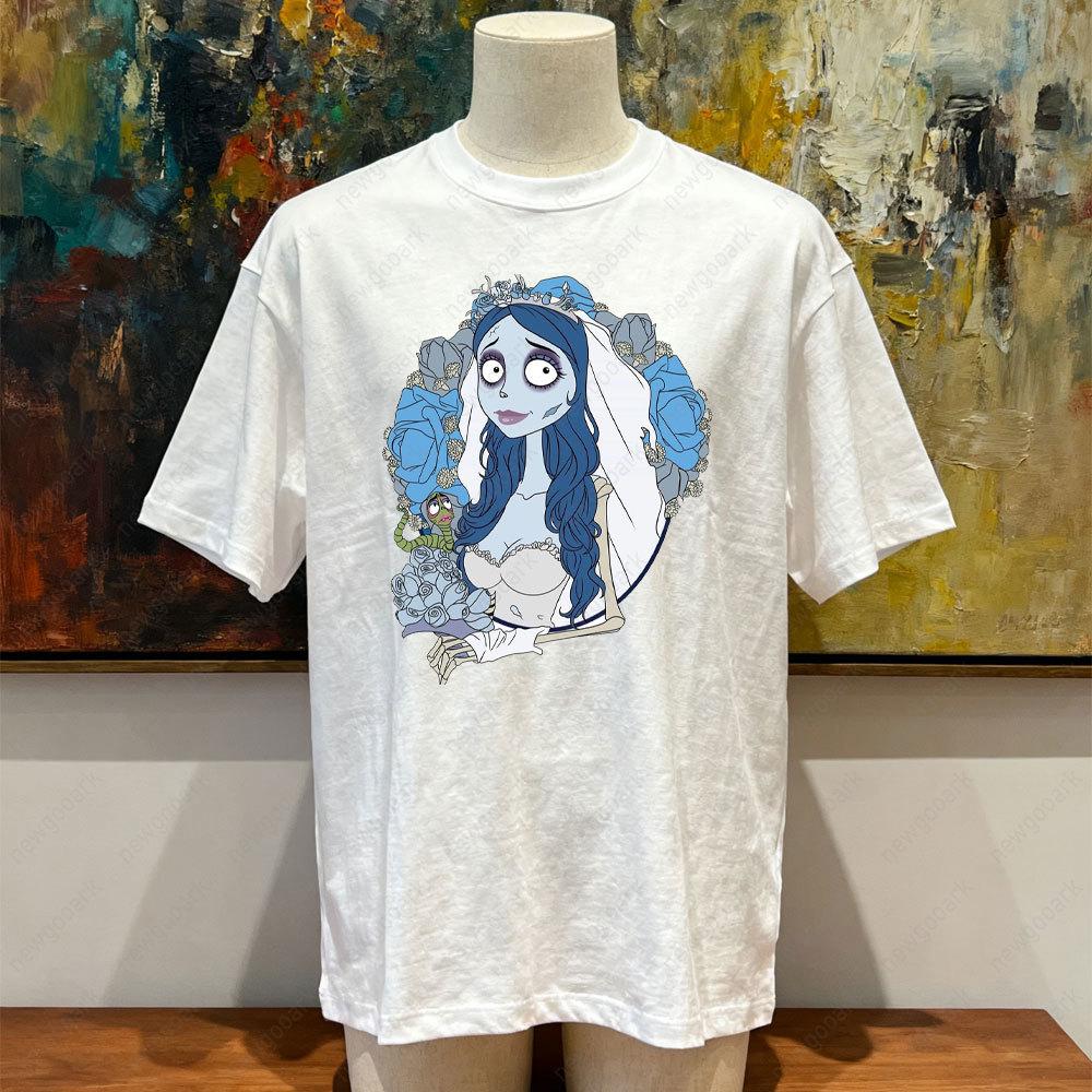 Corpse Bride Wedding Vintage Movie Graphic T Shirts Women Unisex High Quality Cotton Clothes Casual Short Sleeve O Neck Tees