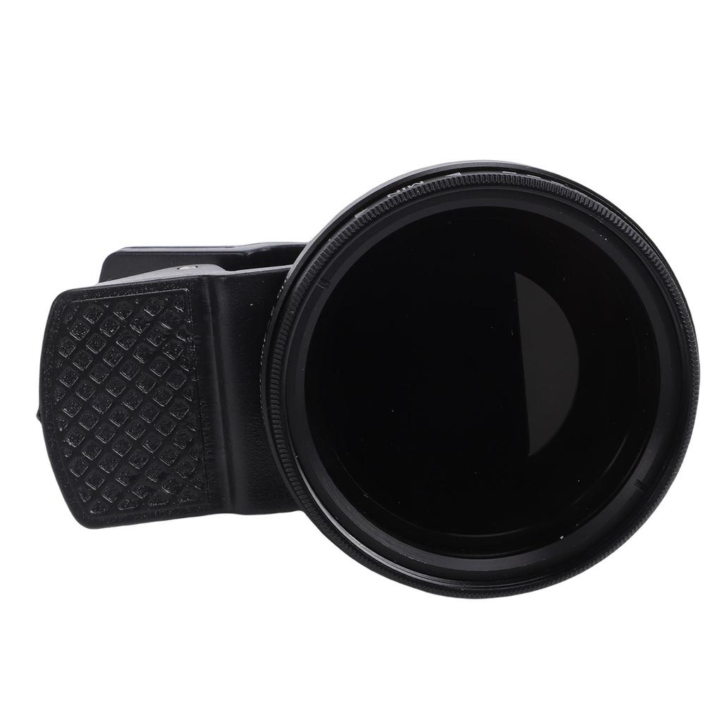 37mm Adjustable ND Filter ND2 400 Variable Neutral Density Lens Filter with Clamp for Smartphone Mount Reduces Light