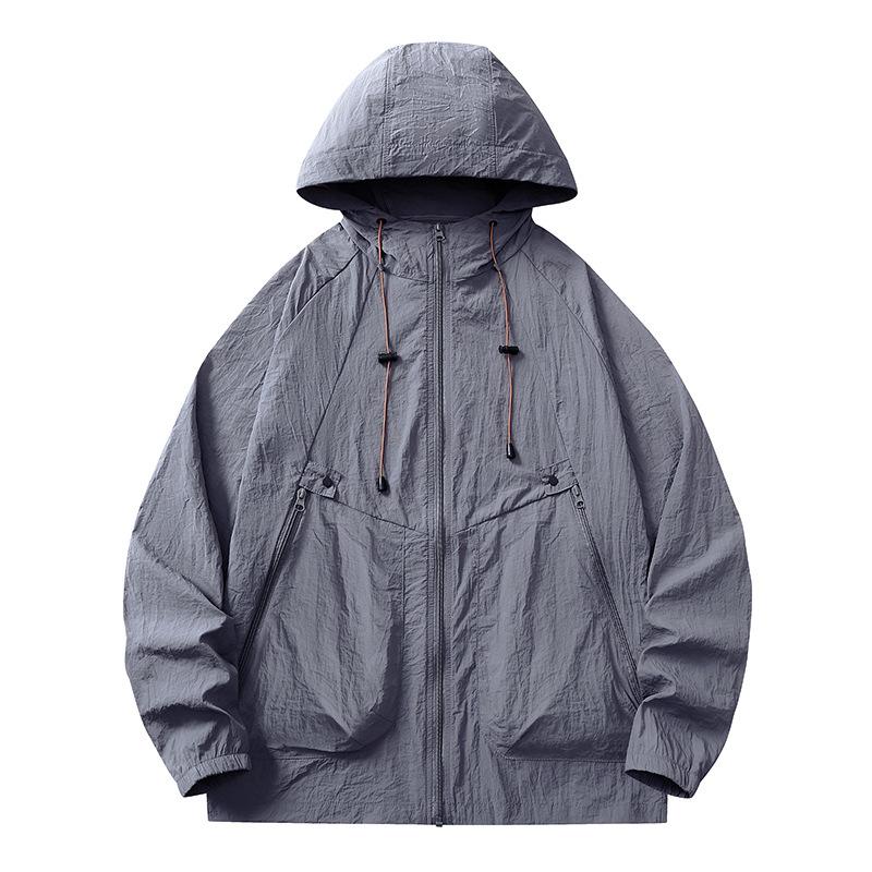 Ice silk sunscreen clothes men's summer summer outdoor loose UV protection waterproof casual couple skin clothes