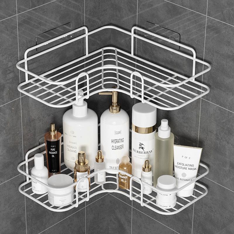 Corner Wall-Mounted No-Drill Bathroom Storage Rack