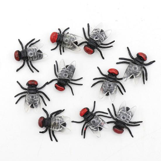 20 Stück Simulationsfliegen Realistisch Täuschung Lebhaft Ekelhaft Anti-Fading Scherz Requisiten Mini Halloween Party Fliegenmodell Tier Spielzeug Partyzubehör
