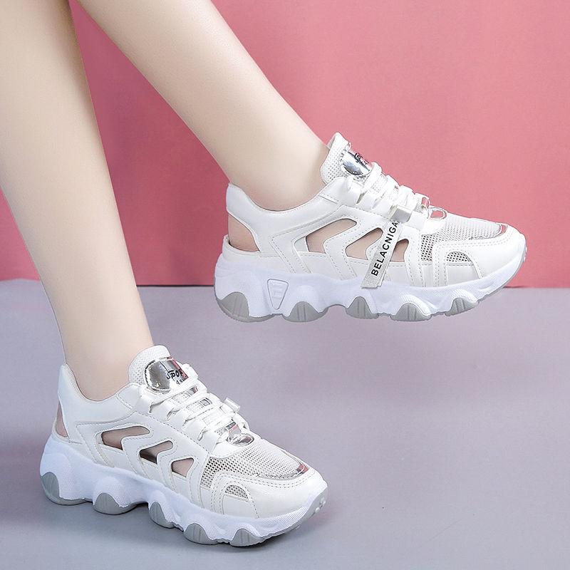 Baotou sandals new summer breathable thick sole hollow student shoes casual sports dad shoes tide
