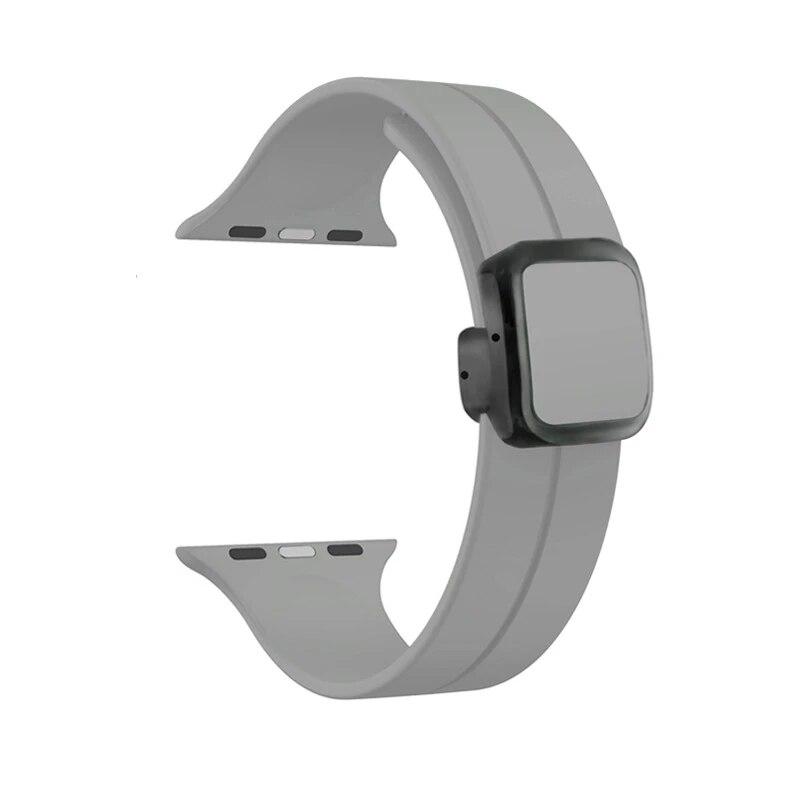 Bracelet Magnétique pour Apple Watch Série 9 8 7 6 SE 5 4 3 2 1 45mm 44mm 42mm 41mm 40mm Bracelet de Sport en Silicone pour iWatch Ultra 2 49mm
