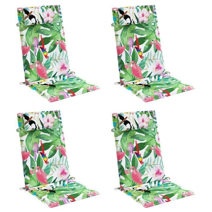 VidaXL High Back Chair Cushions Set of 4 Multicoloured, Cushion, Chair Cushion, Seat Cushion 361926