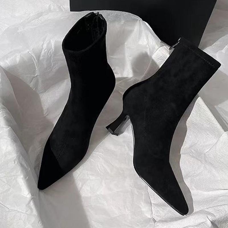 Fashion Women Ankle Boots High Heels Fashion Elegant Shoes for Woman Pointed Toe Designer Pumps Winter 2025 New Luxury Sexy Mujer Botas