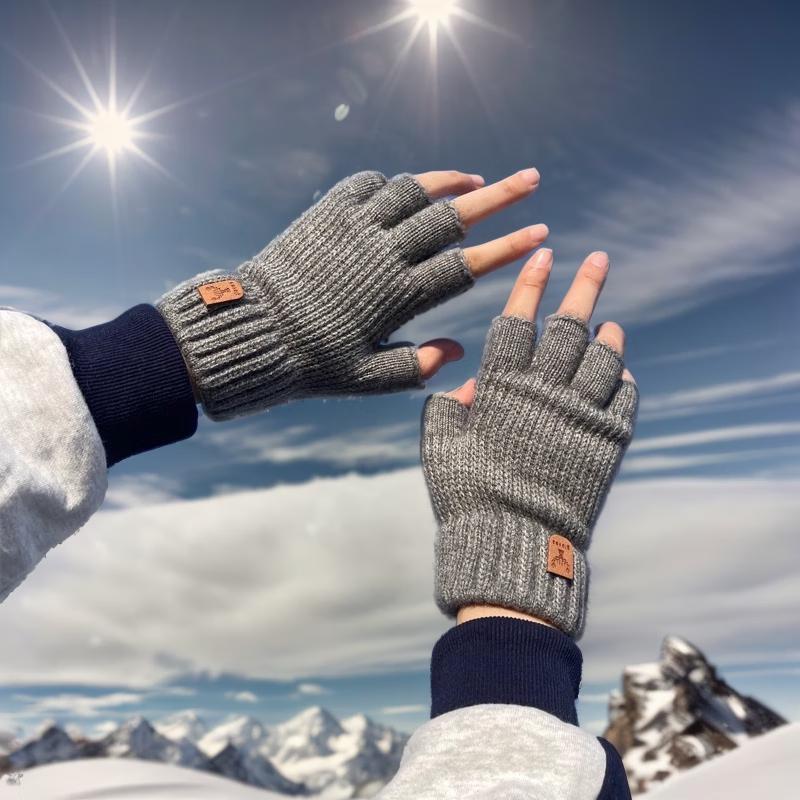 

Мужские вязаные перчатки без пальцев с сенсорным экраном