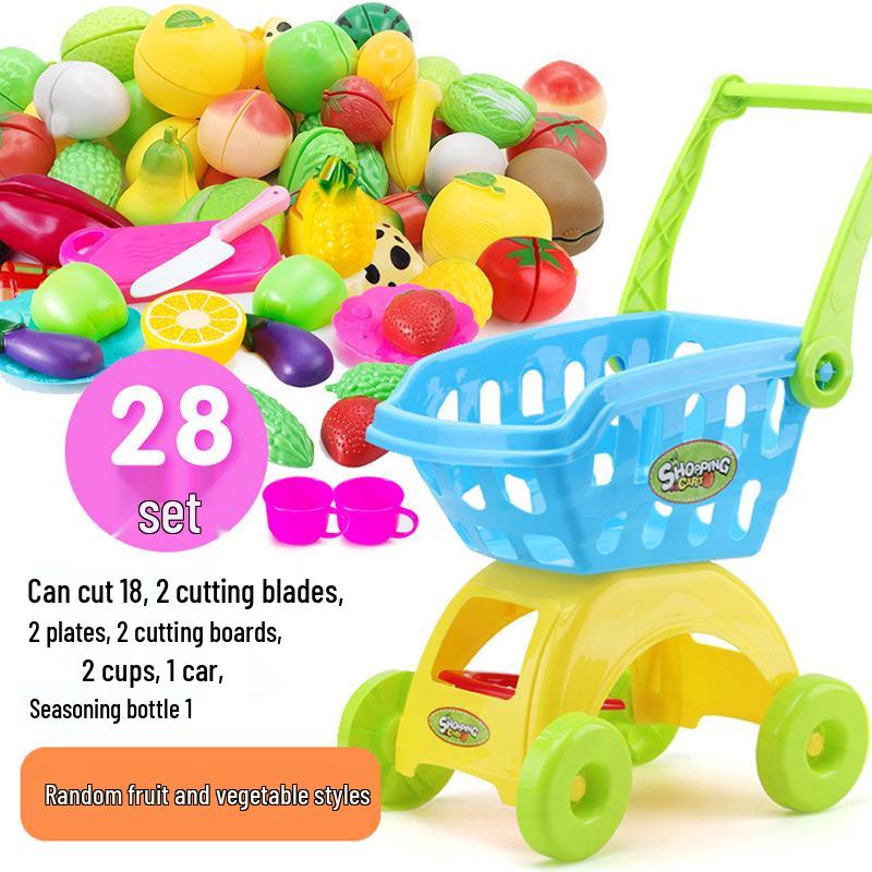 Kids' Shopping Cart Toy Set with Fruit Cutting (Multiple Sizes)