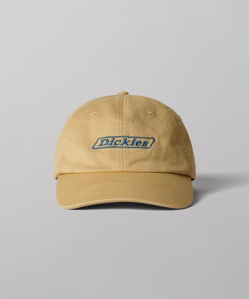 DICKIES Washed Banner Logo Ball Cap Khaki