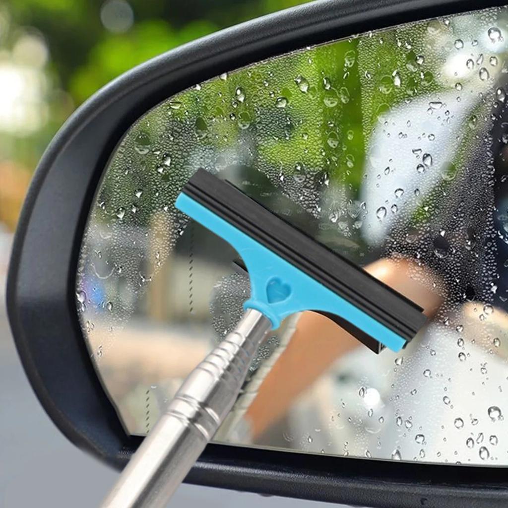 Telescopic Car Rearview Side Mirror Squeegee Glass Cleaning Tool For Window Cleaning Brush Handheld Wiper Scraper