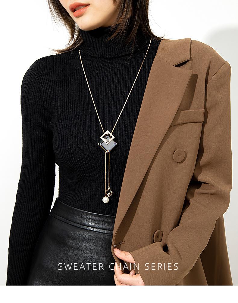 2021 Nowy damski uniwersalny wysokiej klasy dekoracyjny naszyjnik sweterkowy wisiorek