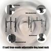 Regulable Height Dog Bowl Stand Durable Carbon Steel Featuring Antislip Base For Stable Pet Feeding Comfortable
