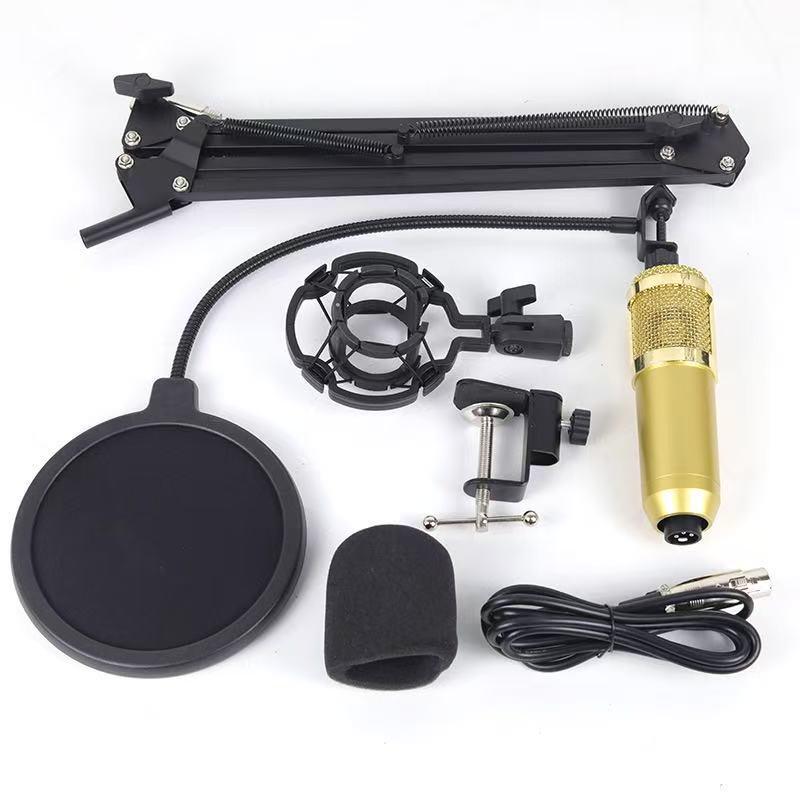 BM800 Kondensatormikrofon Set mit V8 Soundkarte & USB Mikrofonarm für Live-Streaming
