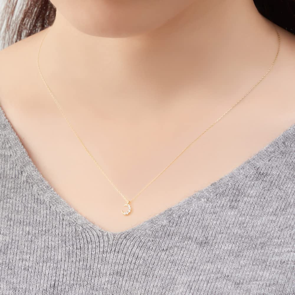 Estelle K10 Yellow Gold Diamond Moon Necklace (Web Exclusive) 0442-9438-0011-0000