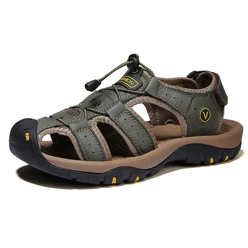2026 Echte Leder Herrenschuhe Sommer Neu Große Größe Herren Sandalen Herren Sandalen Mode Sandalen Hausschuhe Große Größe 38-47
