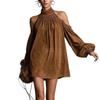 Women' Fashionable -colored Flared-sleeve Long-sleeved Top