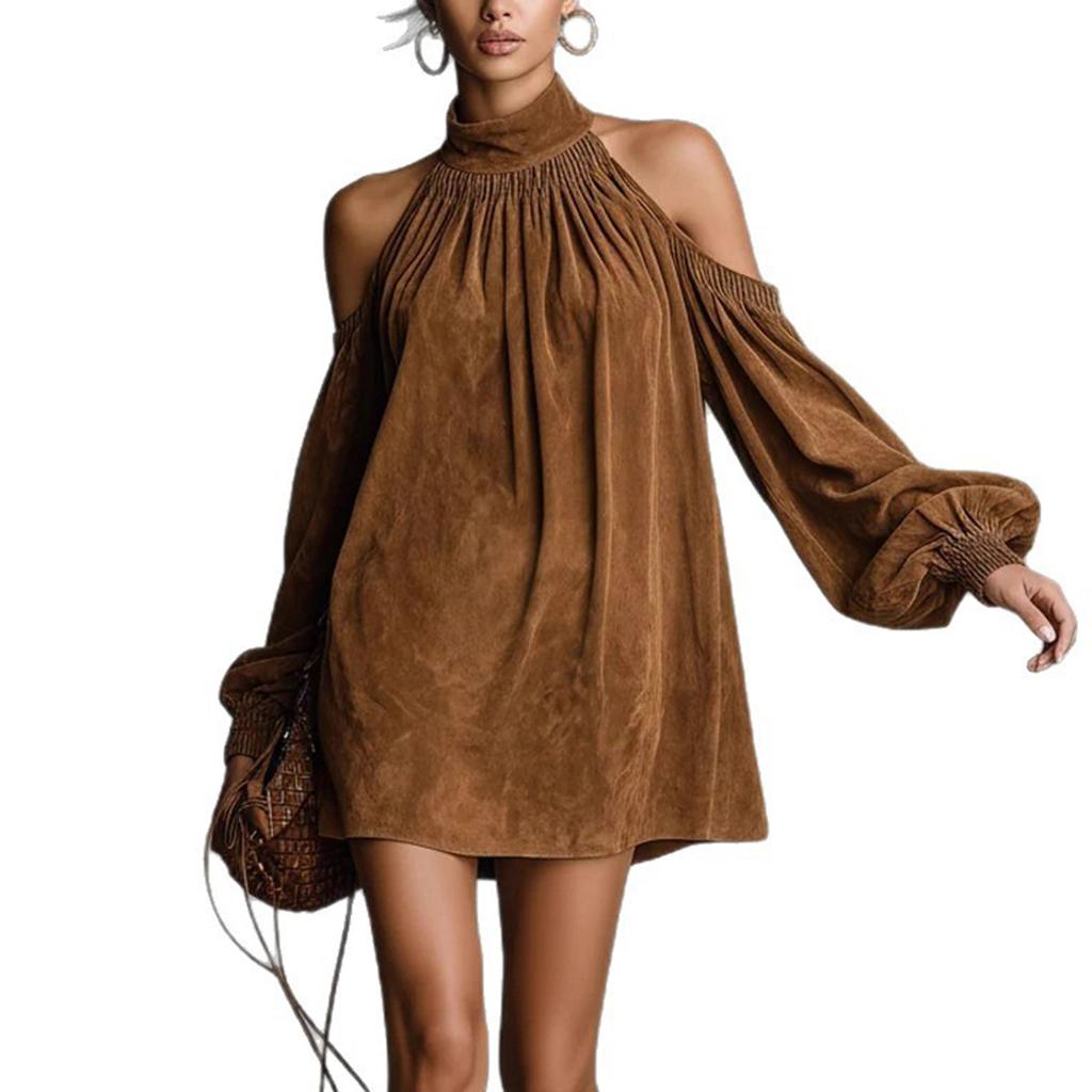Women' Fashionable -colored Flared-sleeve Long-sleeved Top