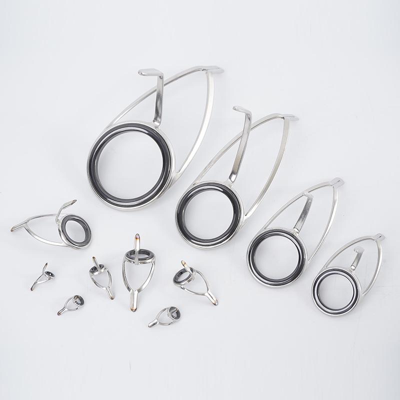 304 Stainless Steel Ceramic Right Ear Eyelet Double-Cornered Edge Guide Wire Ring for Fishing Rod Modification