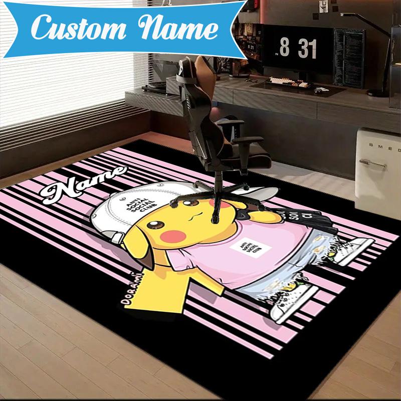 Προσαρμοσμένο Χαλί Pika Urban Fashion για Σαλόνι, Δωμάτια Παιχνιδιών, Γραφείο, Υπνοδωμάτιο, Πατάκι Παιχνιδιού, Παιχνιδιάρικο Σχέδιο, δώρα για θαυμαστές Χριστουγεννιάτικη διακόσμηση