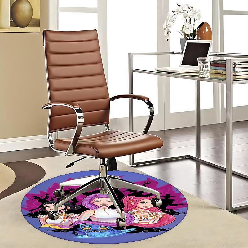 

1pc Anime Cartoon Design Round Carpet Office Chair Mat, NonSlip Rug for Home Decor 80cm