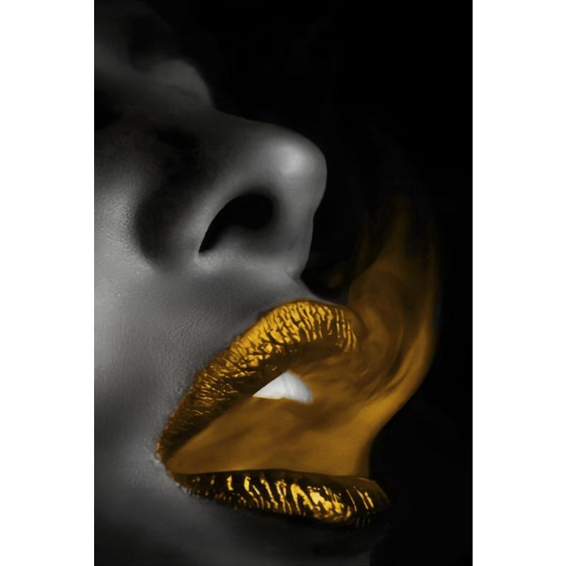 1pc Black Women and Red Lip Poster African Women Portrait Canvas Prints Wall Art Pictures For Living Room Artwork Pictures