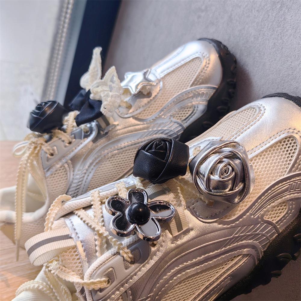 Nuova Moda Clip Lacci Scarpe Decorazioni Fibbia Fibbia Scarpe per Sneaker Pelle Rosa Fiocco Cuore Ciondoli Scarpe Accessori Scarpe 1 pezzo