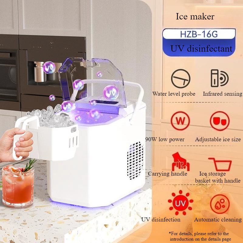 220V Commercial Electric Ice Maker  Bullet Cylindrical Home Ice Cube Making Machine Countertop For Small Milk Tea Shop