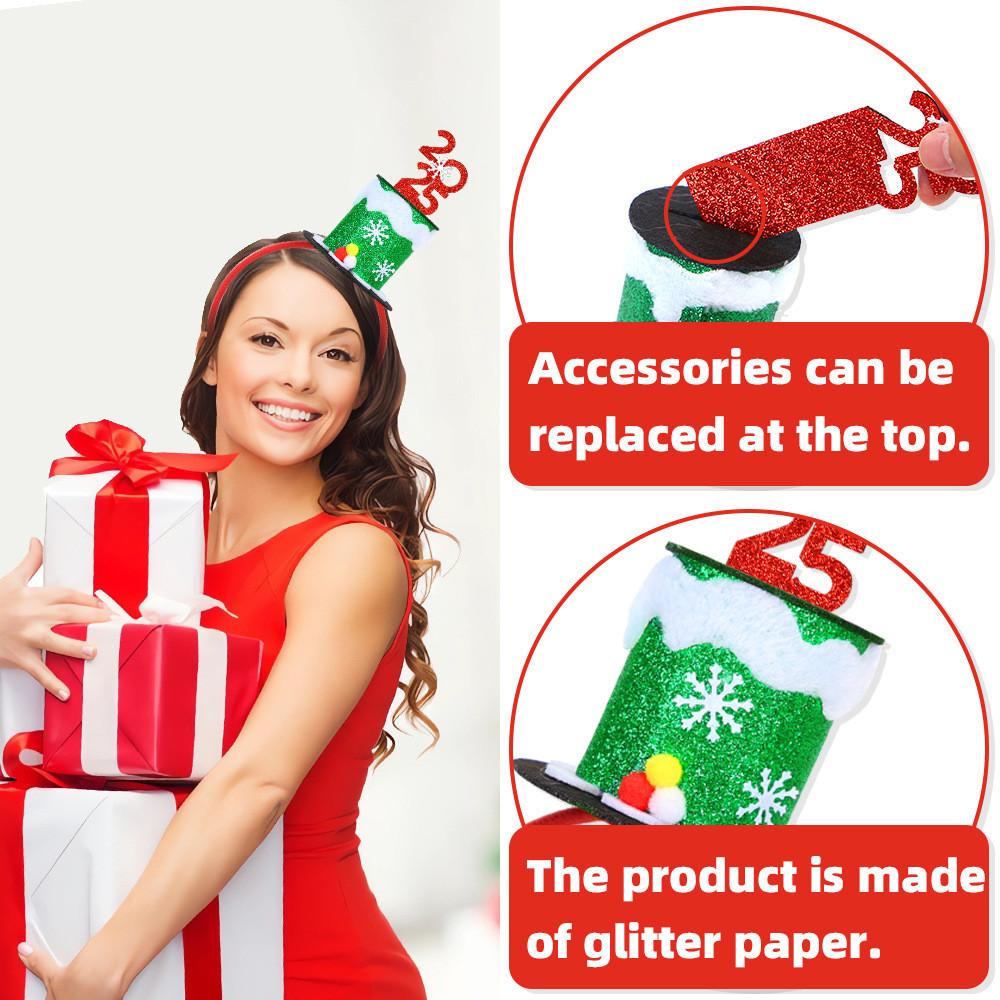 Playful Green Red Silver Christmas Headbands For Kids With Fun Replacement Tags Included