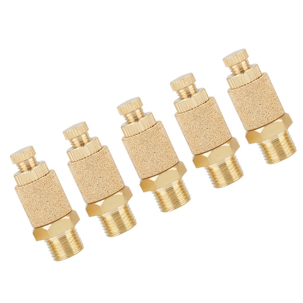 5pcs Set Brass Pneumatic Muffler Silencer Air Flow Speed Control 1 8 BSP Valve