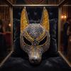 Dress Up Props Wolf Crystal Mask Luxury Design Halloween Mask Fashion Rhinestone Mask  Halloween