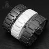 Für Armani AR1507/AR1509/AR1499/AR1895 Helle Oberfläche Zubehör schwarzes weißes Keramik-Armband matt Schnellverschluss-Armband 22mm