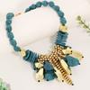 1PC European and American Luxury Style Gold Metal Multi-material Mix and Match Necklace, Retro Exaggerated Personality Collarbone Chain
