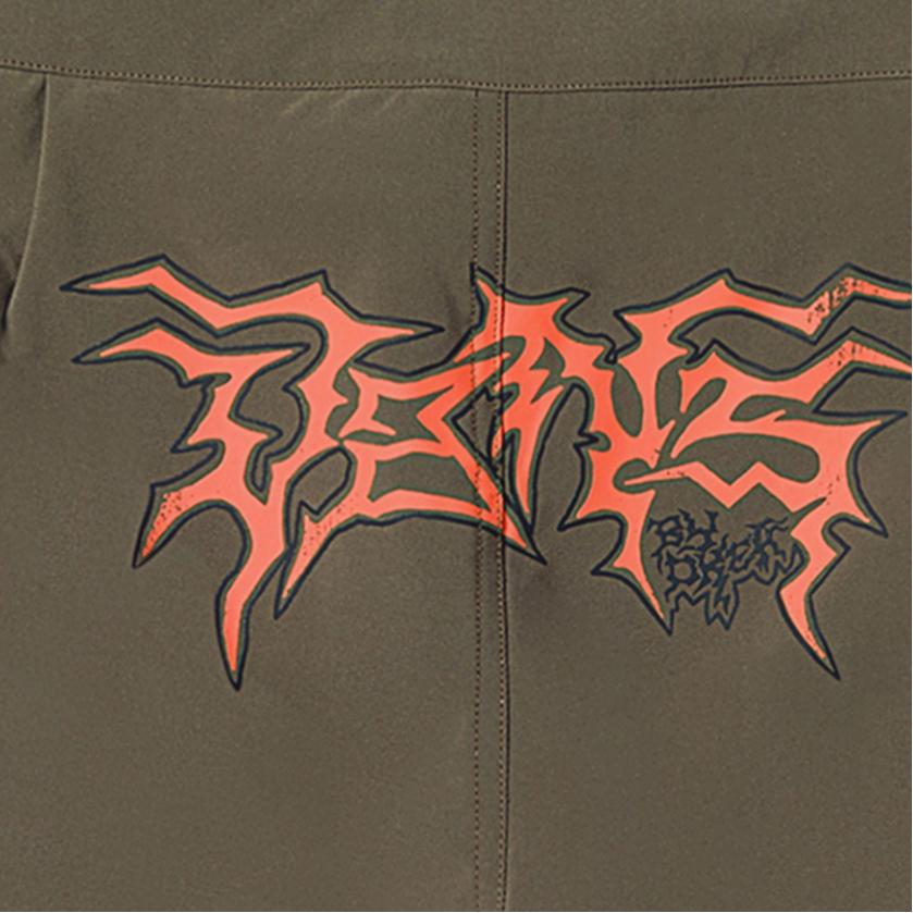 Vans Okeh Fire Record Flame Print Casual Shorts Unisex Shorts Military-Green VN000FTXKCZ