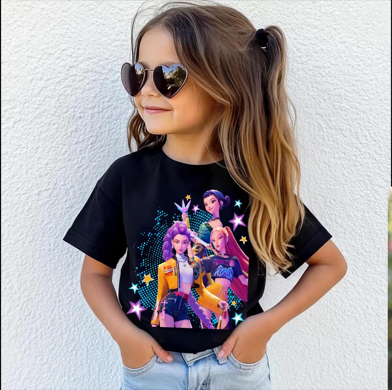 Huntrix Youth Shirt, Kpop Demon Hunter Sweatshirt, Huntrix Fan Gift Kpop Kids Shirt, Saja Girls Fan Sweatshirt, Demon Hunters Tee 110