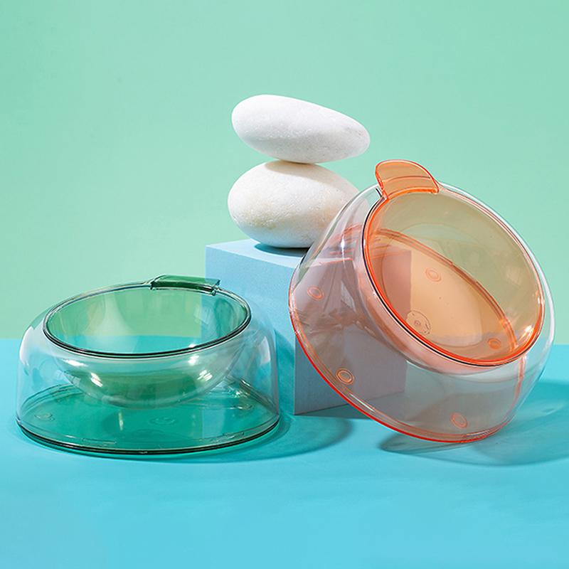 Elevated Cat Bowl Anti-Tip Plastic Raised Pet Feeding Dish With Tilted Edge Neck Protection Kitty Food Bowl