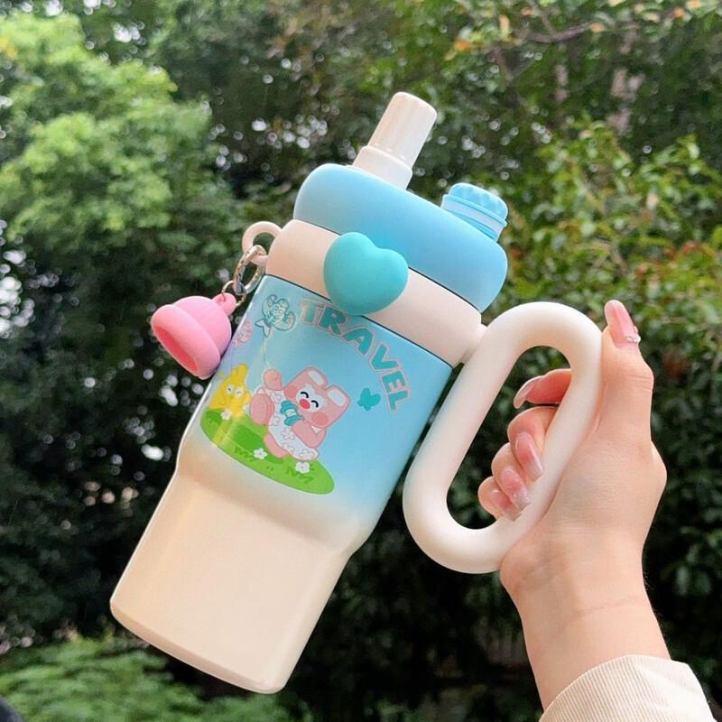 Cartoon Doll Insulated Straw Cup